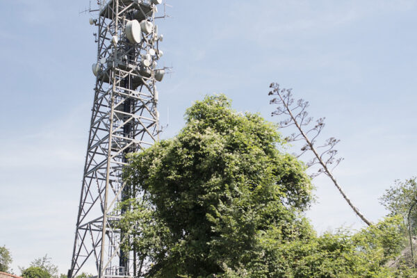May 23rd 2017, Rome, Italy. 
One of the antenna of the transmitting center of Monte Mario in the north of Rome. This is the most ancient radio and television broadcasting station in Italy. In 2016 Codacons launched an allarm for electrosmog in Monte Mario for a massive presence of electromagnetic waves close to the maximum limits permitted by law.